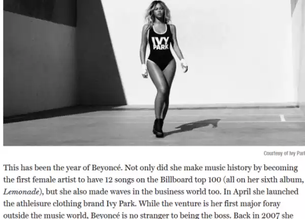 Beyonce is the only celeb to make Fortune 2016 list of Most Powerful Women
